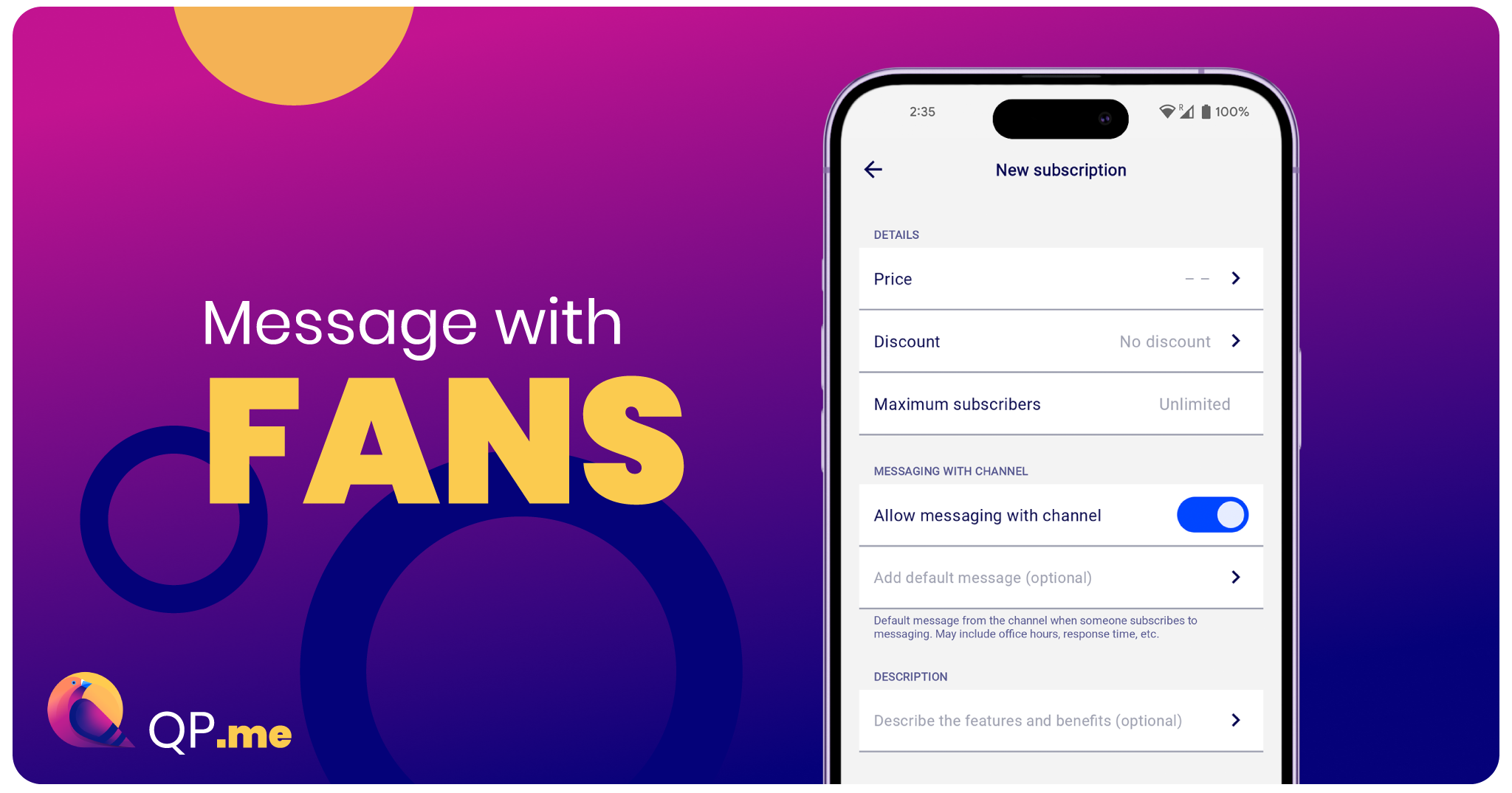 Allow messaging so fans can submit their AMA questions